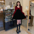 Load image into Gallery viewer, [Kodokuya Series] ★Dress★ Large size, slimming, fake layered, Christmas, New Year, red, black
