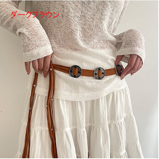 [AODUOMU Series]★Belt★Obi 3color Accessory Accessory Unisex Men's Easy to match Black Dark Brown Light Brown