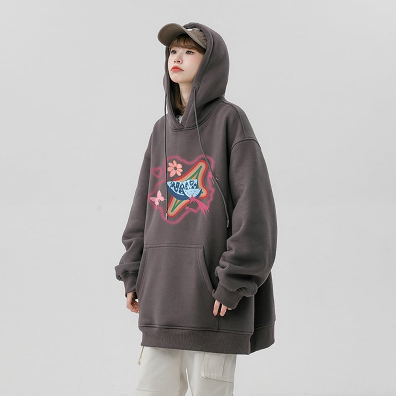 [Fujiiman Series]★Parker★ 5color Tops Cartoon Unisex Men's Gray Black Beige Red White Purple