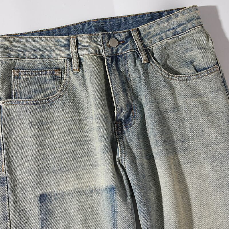 [BIGEMAN Series]★Denim Pants★ Retro Bottoms Trousers Unisex Men's Large Size Slimming