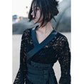 Load image into Gallery viewer, [Big Blue Dragon Series] ★Chinese style dress★ Lace openwork sexy switching black black
