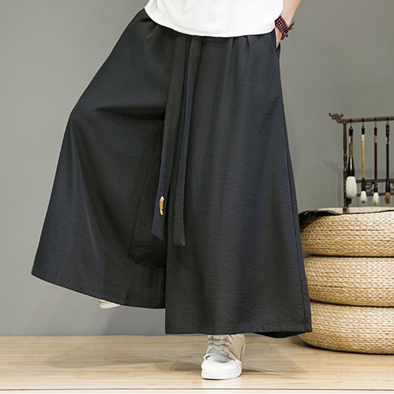 [Small Trouble Series]★China Style Pants★ 5color Bottoms Unisex Men's Large Size Gaucho Pants