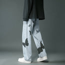 [Snow Qiongsi Series]★Denim Pants★ 2color Bottoms Pants Unisex Men's Butterfly Print Unique Black Blue