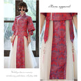 Load image into Gallery viewer, [Paper-dyed series] ★Party dress★ Chinese style tops + long skirt 6color SML LL 3L 4L Red
