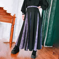 Load image into Gallery viewer, [Kokaisha --- Bamboo Series] ★China style skirt★ Switchable bottoms, bamboo pattern, slimming, easy to match, black, purple
