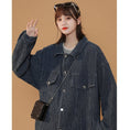 Load image into Gallery viewer, [LIEQU series] ★Jacket★ 2color outerwear unisex men's large size black blue spring clothes denim
