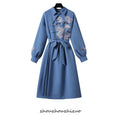 Load image into Gallery viewer, [Shugai Tadaneko Series]★China style dress★Parker dress Embroidery Floral pattern Large sizes available Blue Blue
