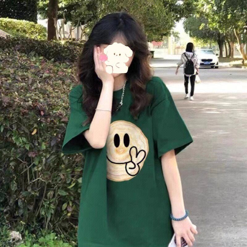 [SENSU Series] ★T-shirt★ Short sleeve tops Unisex Men's Cartoon Youth Green Easy to match