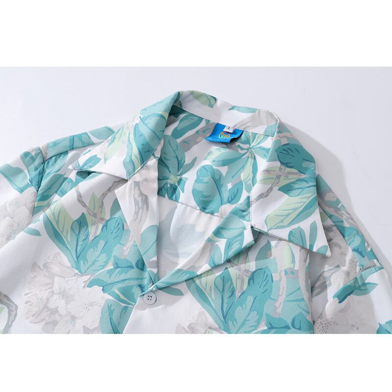 [JINKESEN Series]★Shirt★ 2color Aloha Shirt Okinawa Hawaii Tops Short Sleeve Shirt Unisex Men's Floral Pattern Shirt Green