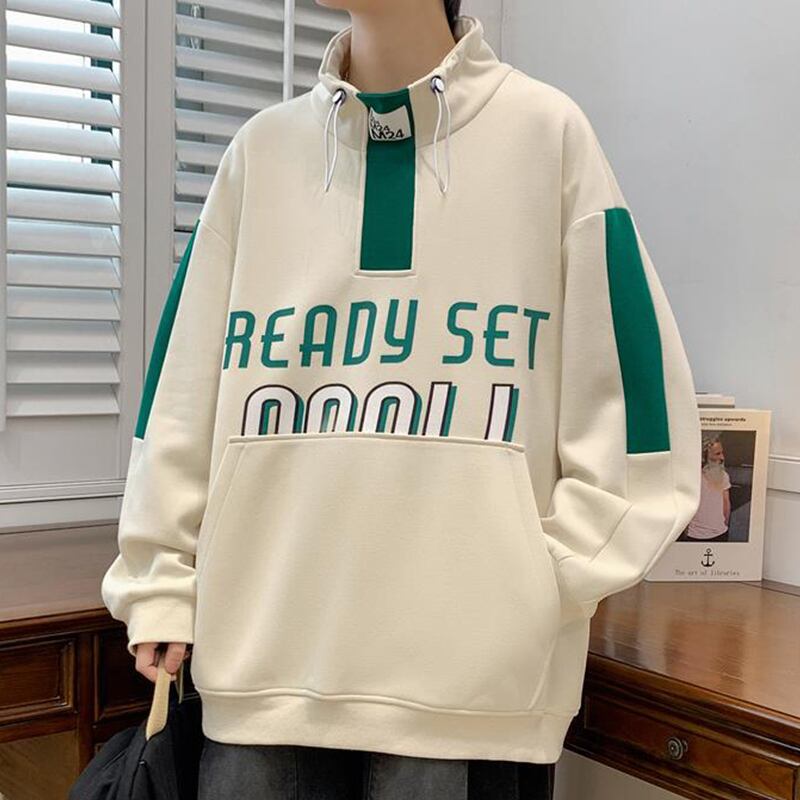 [ZUOFEILI series] ★Tops★ 4color sweatshirt unisex men's large size stand neck