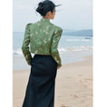 Load image into Gallery viewer, [Big Blue Dragon Series]★China style outerwear★ Tops Shirt Bamboo Green Green Mini Length Chinese Clothes Improves Temperament
