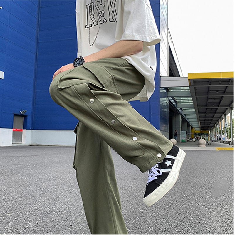 [Ushiomiomi Series] ★Casual Pants★ 3color Pants Bottoms Simple Unisex Men's Green Black Light Brown