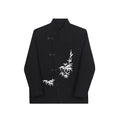 Load image into Gallery viewer, [Illustrated series] ★China style blazer★ Outerwear bamboo unisex men's black black ML XL print
