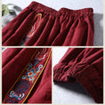 Load image into Gallery viewer, [Qing series]★China style skirt★ 3color Green or red or black Bottoms Embroidered Cotton Linen Casual Green Black Red
