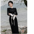 Load image into Gallery viewer, [Rinroki Series] ★One Piece★ Retro, Improves Temperament, Changes, Slimming, Women's, Long Length, Black, Black
