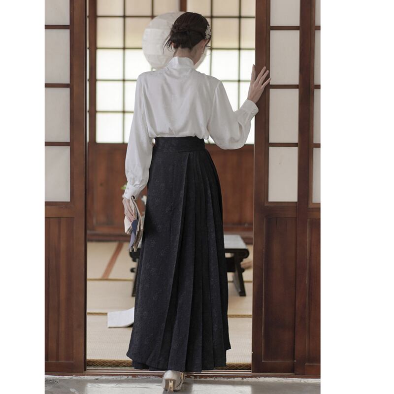 [Az Suna Series] ★Chinese style skirt★ Bottoms Window skirt Chinese elements Chinese clothes Black Black Easy to match