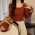 Load image into Gallery viewer, [Insufficient Moe Series]★Knit Tops★ 4color Tops Flare Sleeve Slim Slimming Black White Red Pink
