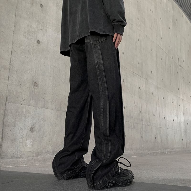 [NANSHI Series]★Denim pants★ 2color bottoms pants unisex men's simple easy to match black blue