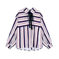 Load image into Gallery viewer, [PENGHE Series]★Shirt★ Tops, Vertical stripes, striped pattern, thin, cute, ribbon, easy to match for commuting, dates, S M L XL
