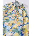 Load image into Gallery viewer, [TRAVEL ISSUANCE Series] ★Floral pattern shirt★ Long sleeve shirt tops, unisex, men's, yellow, blue, oil painting style, cute
