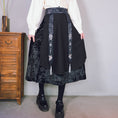 Load image into Gallery viewer, [Ancient monster house---Shanhai-kei series] ★China style skirt★ Velvet with belt Thick Black Black S M L XL
