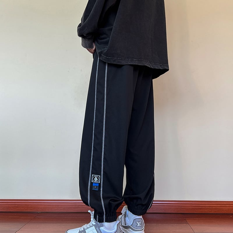 [Teijaku Series] ★Casual Pants★ 2color Bottoms Unisex Men's Large Size Black Gray Sports Style