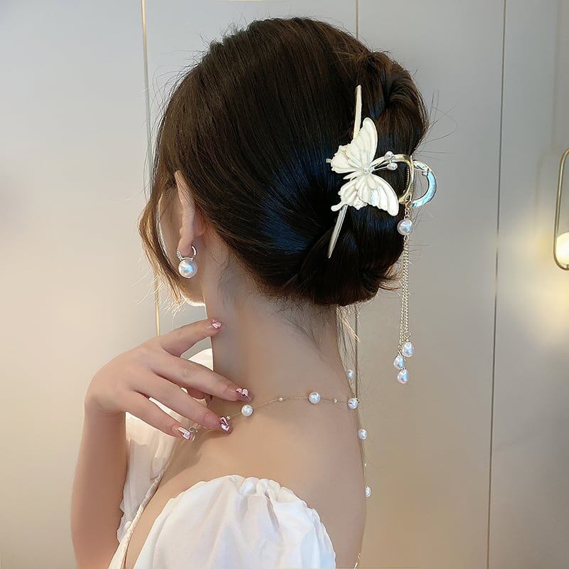 [Myo series] ★Chinese style hair ornament★ Old-fashioned Chinese clothing, improves temperament, fringe, butterfly, party, wedding, date