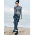 Load image into Gallery viewer, [Daiseiryusu Series] ★China style skirt★ Bottoms Denim skirt Long skirt Slit
