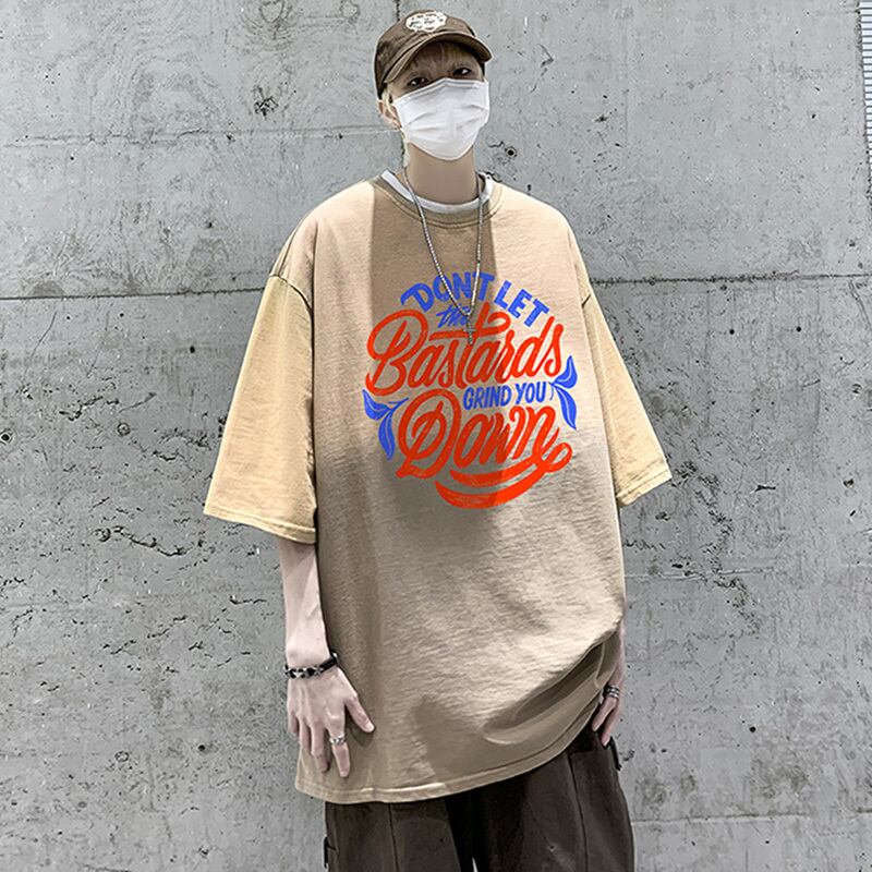 [KCSJ Series] ★Short sleeve T-shirt★ Retro style 5color tops T-shirt unisex men's large size alphabet