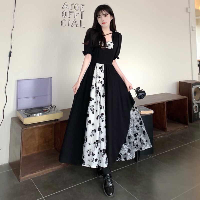 [PANGSAO Series] ★Long length dress★ Summer long length large size black black wedding date commuting