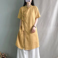 Load image into Gallery viewer, [Kofuku Series]★China style shirt★ 4color long shirt ethnic style blue white pink yellow
