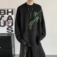 Load image into Gallery viewer, [Illustrated series] ★China style tops★ Knit tops Bamboo Unisex Men's Large size Black Black
