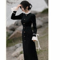 Load image into Gallery viewer, [Rinroki Series] ★One Piece★ Retro, Improves Temperament, Changes, Slimming, Women's, Long Length, Black, Black
