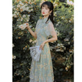 Load image into Gallery viewer, [DAXIAOJIE series]★China style dress★ Embroidery long length green green SML date cute sleeves
