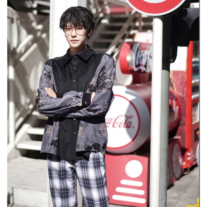 [Kyodo Series]★China style shirt★ Tops, autumn clothes, loose, unisex, men's, easy to match, color scheme, original