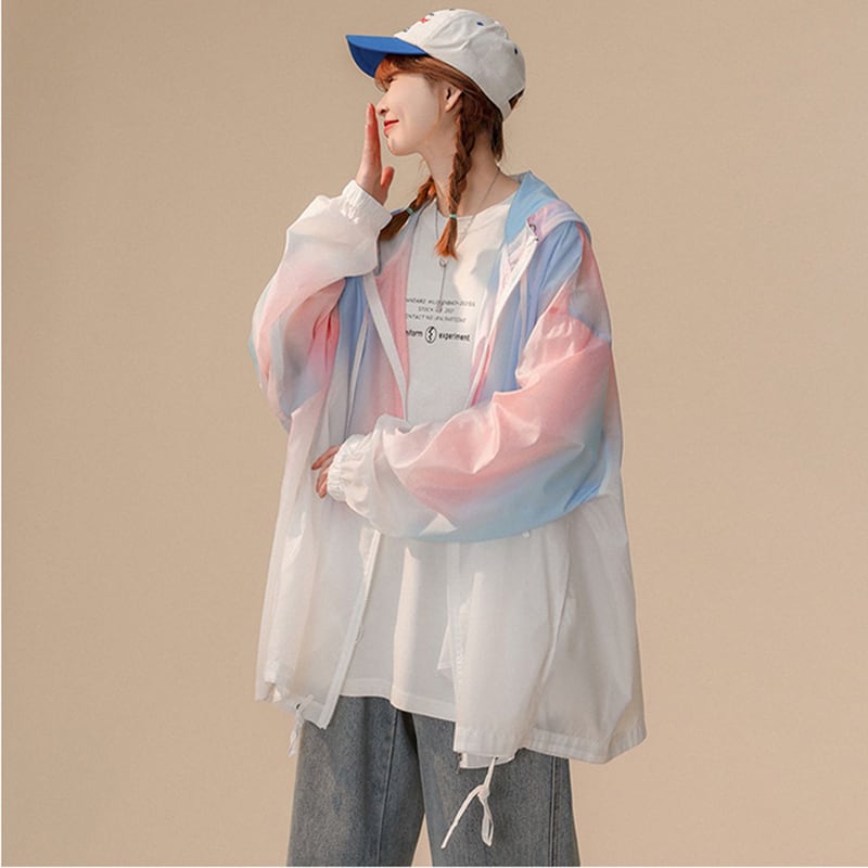 [GEBOXUAN Series] ★Thin Jacket★ 2color Outerwear Summer Clothes Sun Protection Unisex Men's Cute Gradient