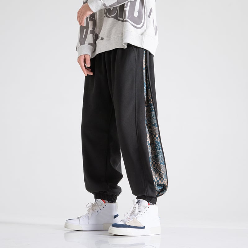 [Mowensai Series] ★Casual Pants★ 3 Colors Unisex Men's Switching Black Brown White