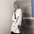 Gallery viewerに画像を読み込む, 【Styleシリーズ】★Tシャツ★ トップス 2color アルファベット ゆったり ブラック ホワイト 黒 白 男女兼用 カップル服 メンズ
