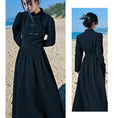 Load image into Gallery viewer, [Da Qinglong Shu Series] ★Chinese style dress★ Long length Chinese clothing Original Black Black Improves your temperament
