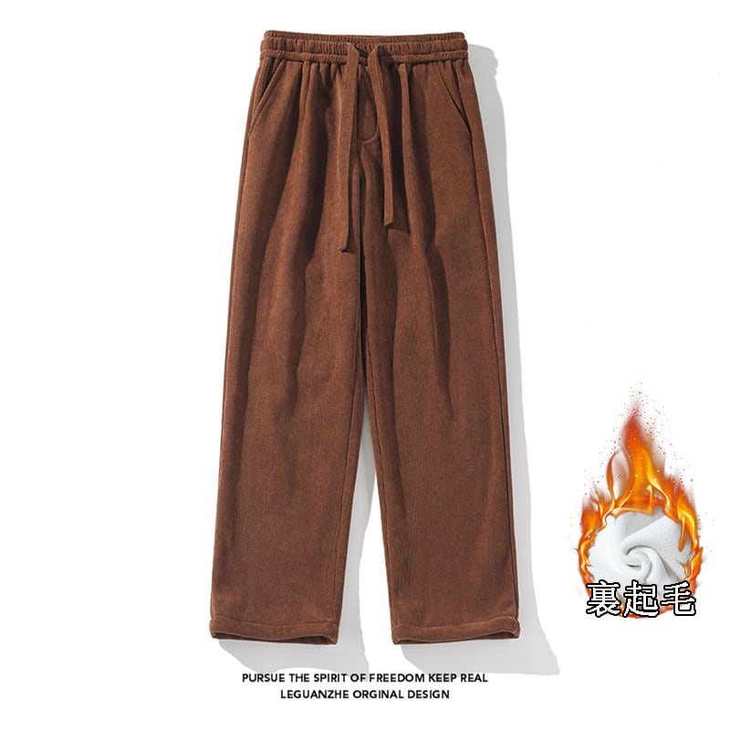 [BIGEMAN Series] ★Casual Pants★ Brushed lining 3color Bottoms Pants Unisex Men's Large Size Simple