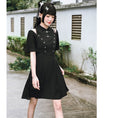 Load image into Gallery viewer, [Kokaisha---Dark Series]★China style dress★ Off-the-shoulder short length slimming original black black SML date
