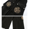 Load image into Gallery viewer, [Old Monster---Song of the Four Wise Men Series]★China style pants★Bottoms Gaucho pants ML XL corduroy fabric black
