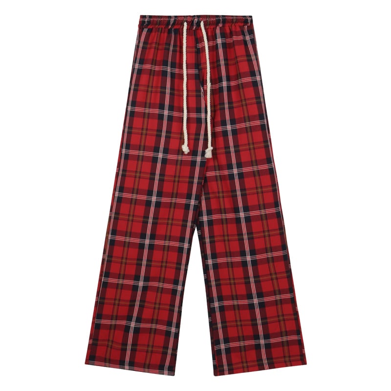 [MEIMEI Series]★Pants★ 2color Casual Pants Bottoms Plaid Pattern Green Red Green Red