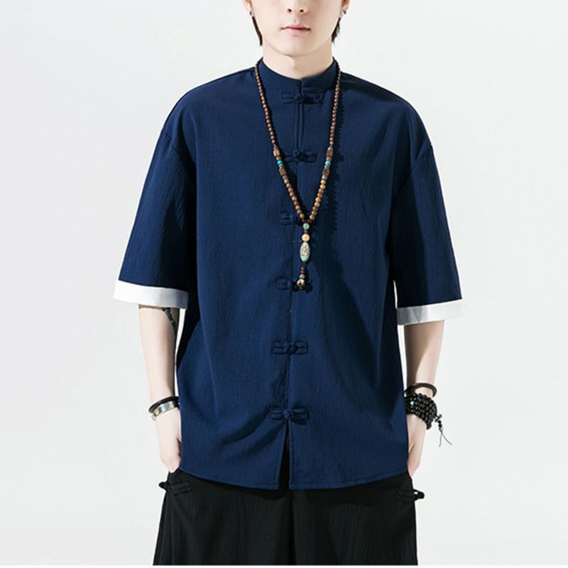 [JUNYI Series] ★China Style Shirt★ Tops 5color Unisex Men's Large Size Simple Chinese Clothes