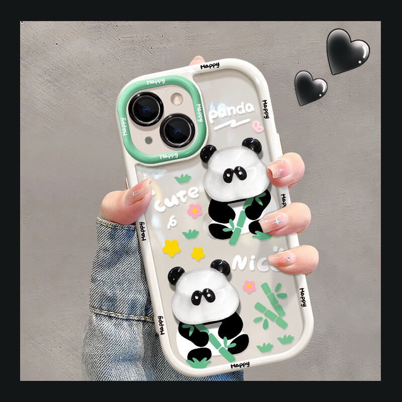 [DKF Series]★Mobile Case★ 2color Panda Bamboo iPhone iPhone14 iPhone13 iPhone12/11/7/8XS