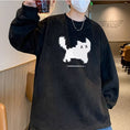 Load image into Gallery viewer, [YOULIN Series] ★Tops★ 4color Unisex Men's Cat Suede Cartoon
