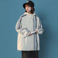 Load image into Gallery viewer, [Fujiman Series] ★Jacket★ Outerwear 3color Beige or Blue or Black Vertical Pattern Fashion Large Size
