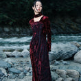 Load image into Gallery viewer, [Daiseiryusu Series] ★China style dress★ Long length velvet wine red red original retro
