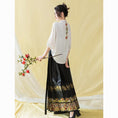 Load image into Gallery viewer, [Three---Fukuju Santa Series] ★Chinese style skirt★ 2color Maki skirt bottoms Chinese clothing Black Red Improved Hanfu Hanfu skirt
