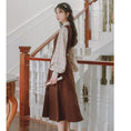 Load image into Gallery viewer, [XIAOSIJI Series]★Setup★ 3color 3-piece set Tops + Dress + Belt Check pattern Literary style
